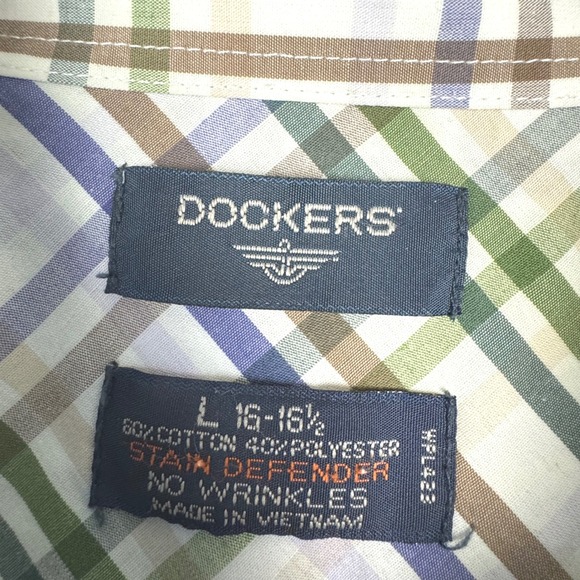 Dockers Men's L Plaid Short Sleeve Button Up Shirt Work Office Casual Business - Picture 6 of 9